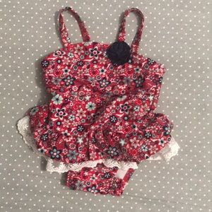 Floral bathing suit with easy snaps